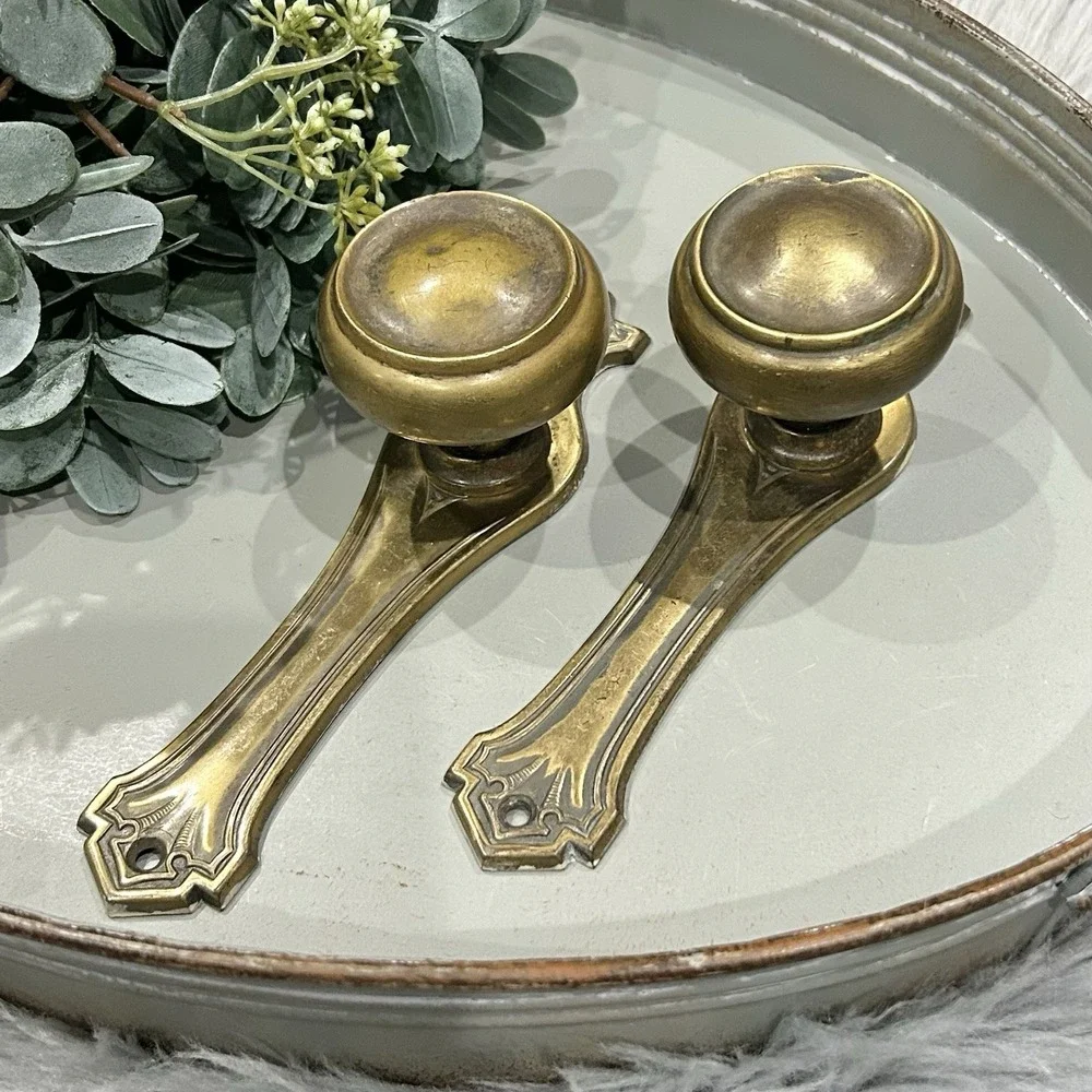 Corbin St. Johns Art Deco Brass Doorknob Pair For Wall Decor‎ &/Or Hanging Hook